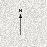 Close-up of the N arrow on the sample poster